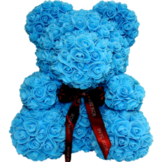 Classic Blue Rose Bear 70cm