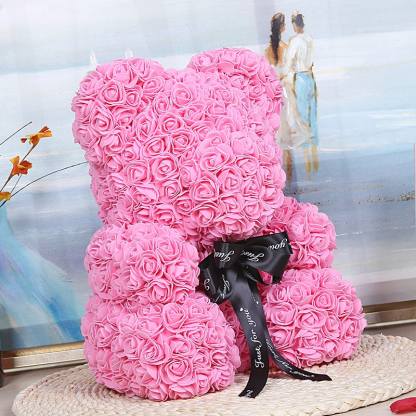 Classic Pink Rose Bear 70cm