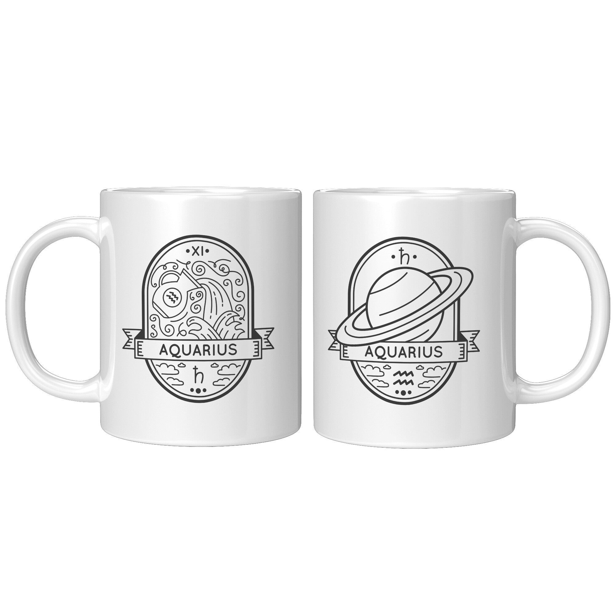 Aquarius 11oz White Mug