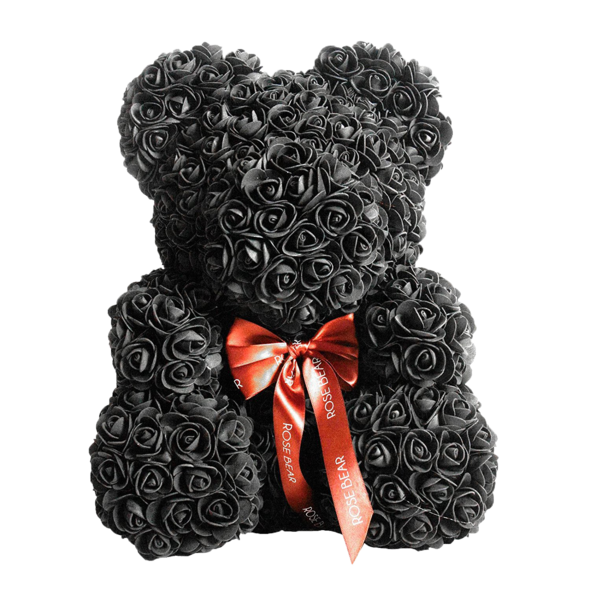 Black Classic Rose Bear 40cm Tall