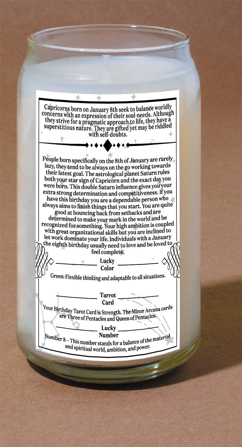 January Eighth Candle